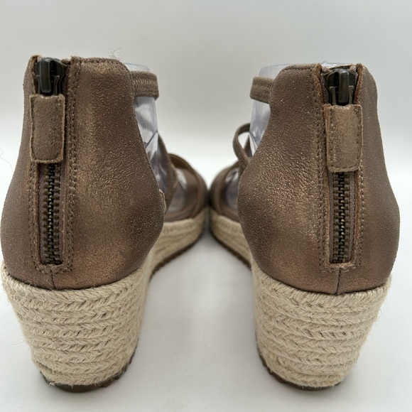 New Eileen Fisher Wanda Espadrille Platform Wedge Sandal, Metallic Bronze 9.5 - Picture 7 of 10